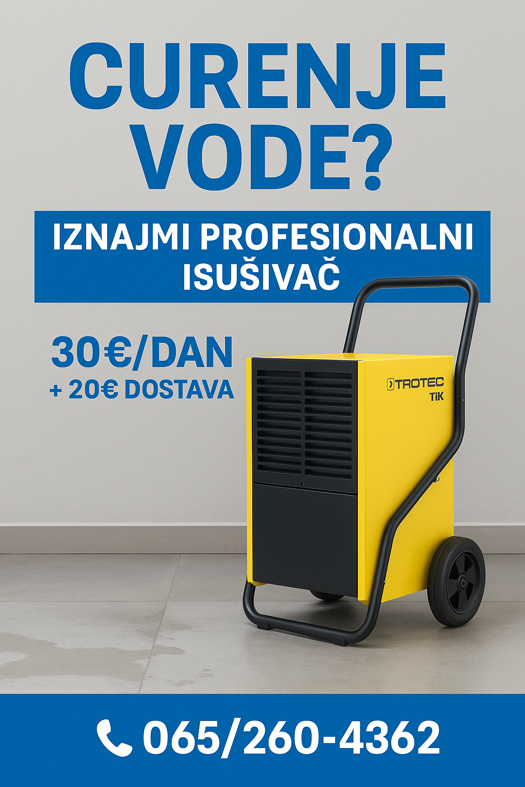iznajmljivanje profesionalnih isusivaca vlage dehumidifier isusivaca trotec beograd posle poplave poplava podignut parket vlaga u zidu budj isusivanje prostorija